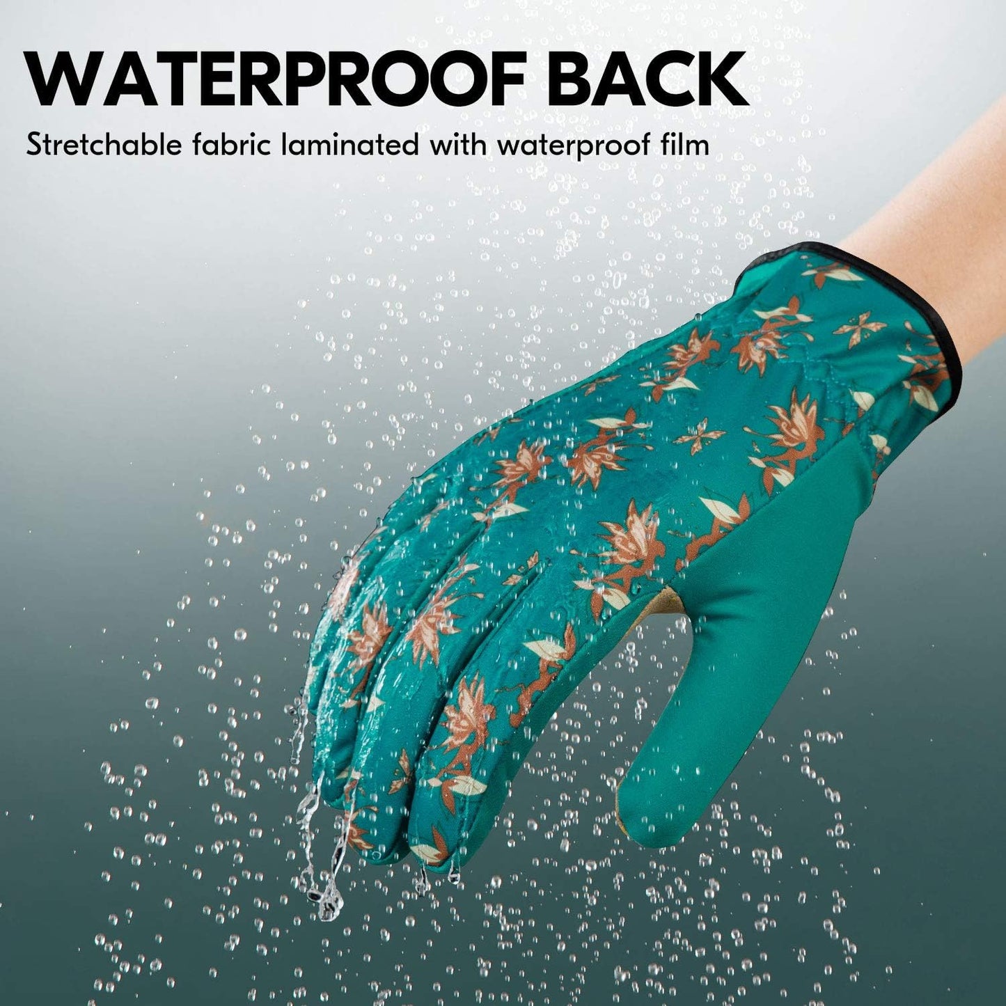 Vgo... Ladies' High Breathability Synthetic Leather Gardening Gloves (Size L, Blue, SL7455)