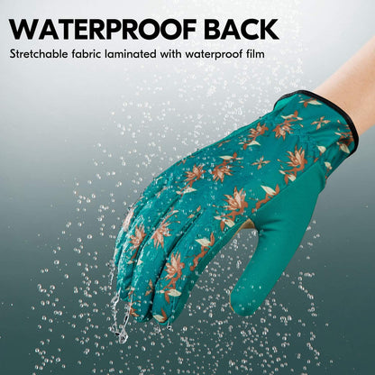 Vgo... Ladies' High Breathability Synthetic Leather Gardening Gloves (Size L, Blue, SL7455)