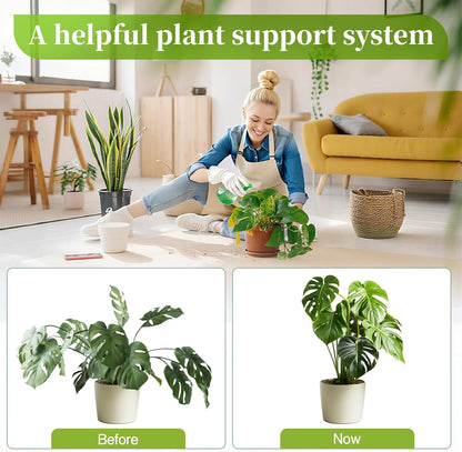 Fiberglass Plant Stakes 15-Pack - 10.8" & 14.6" Plant Support Sticks for Potted Plants, Veggies & Vines | Adjustable Stem Clips | Garden Stake for Tomatoes, Cucumbers, Climbing Flowers