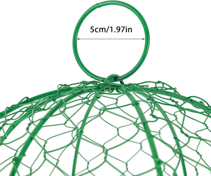10 PCS Garden Chicken Wire Cloche,13" Diameter x 15.7" Height Large Plant Protector Cover with 40 U-Shaped Ground Nails,Sturdy Metal Cage for Keep Animals Out Garden (Green)