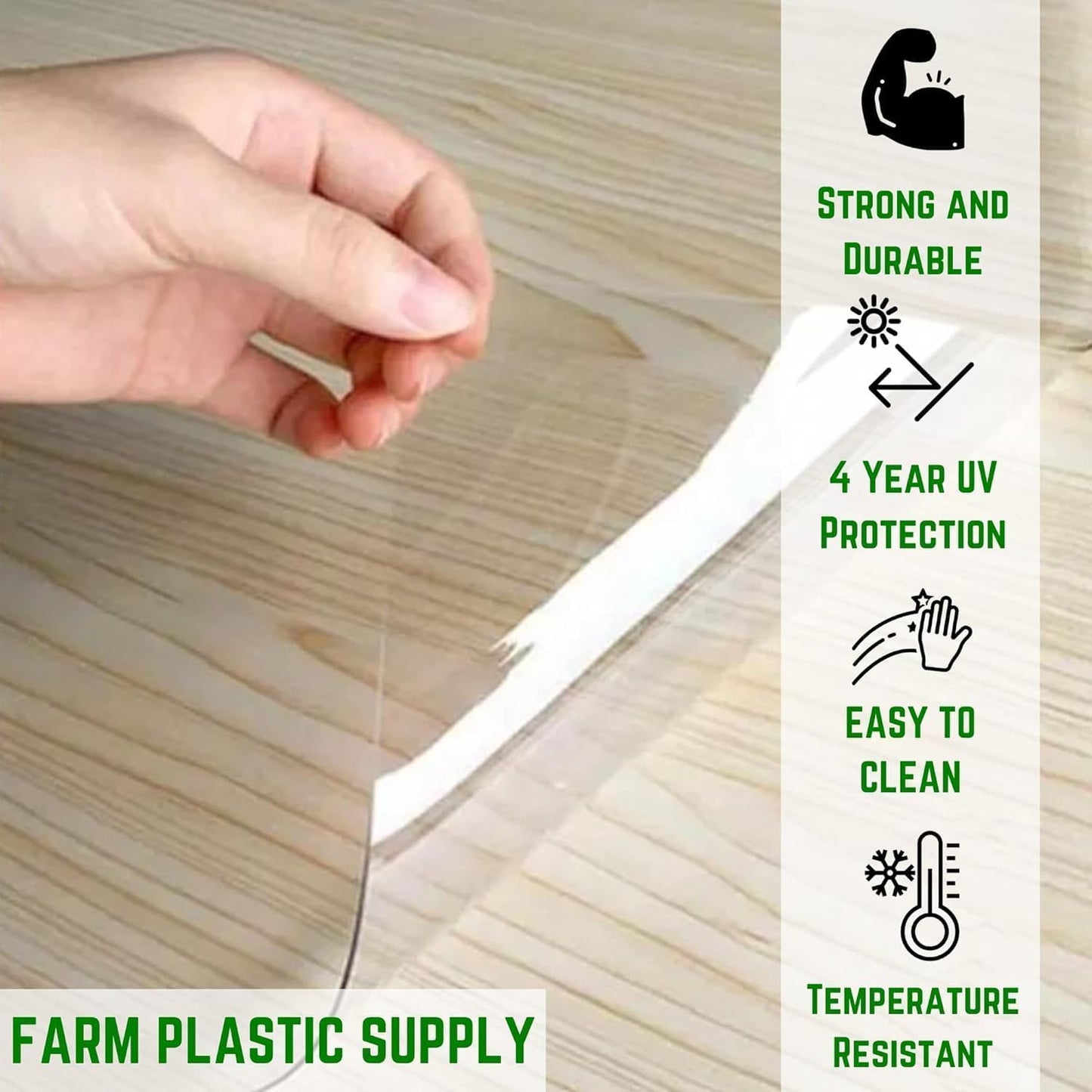 Farm Plastic Supply - Window Covering - 15 Mil - Window Covering, Window Cover, Porch Cover, Porch Screen, Storm Window, Plastic Cover (4.5' x 5')