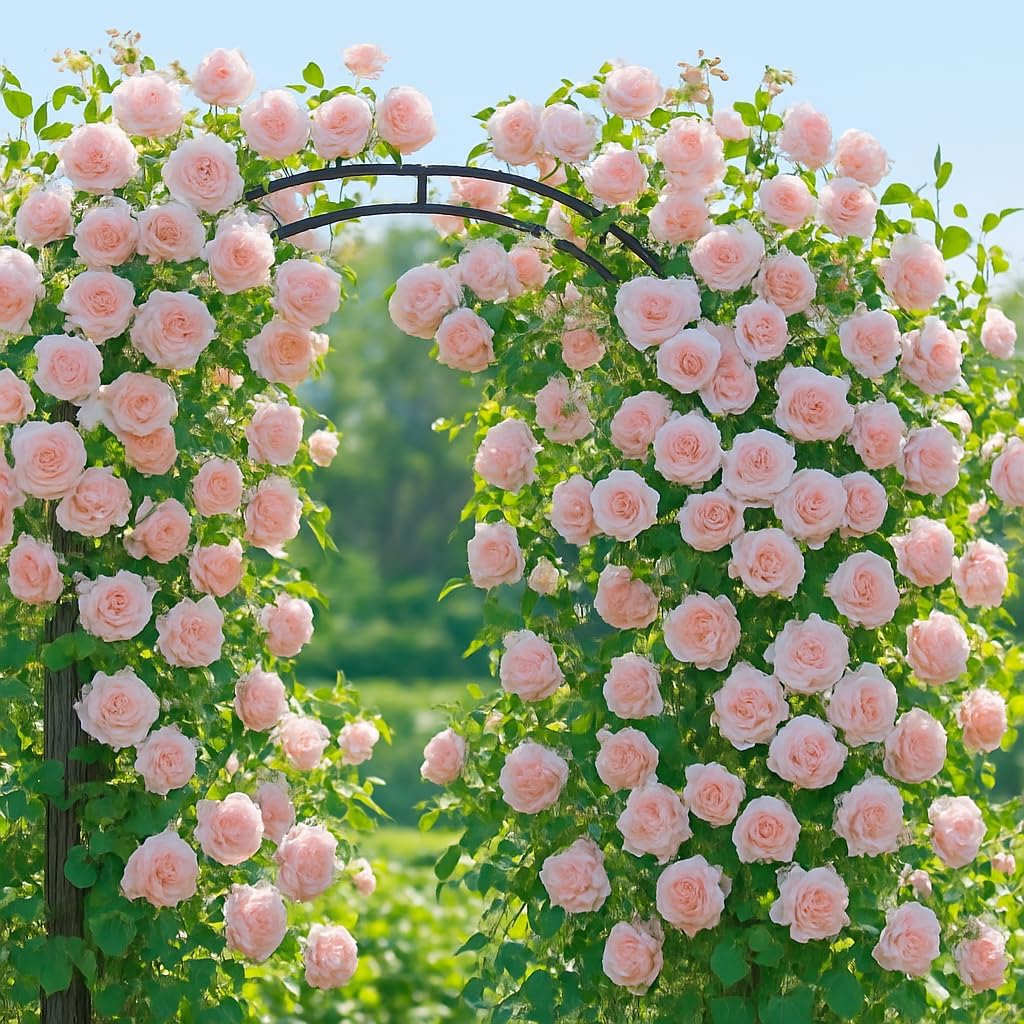 Metal Garden Arbor, Garden Arch Trellis for Climbing Plants, Decorative Archway Wedding Arch Frame for Patio, Backyard, Patio, Lawn, Pathway, Black