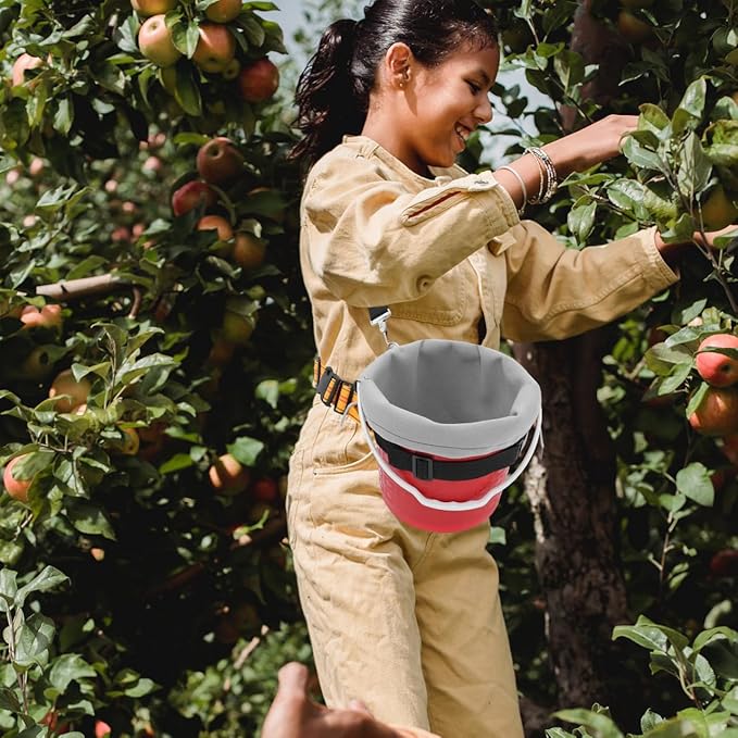 Portable Fruit Picker Basket with Adjustable Strap, Fruit Picker Pole Tool for Harvesting Cherries Blueberries and Tomatoes