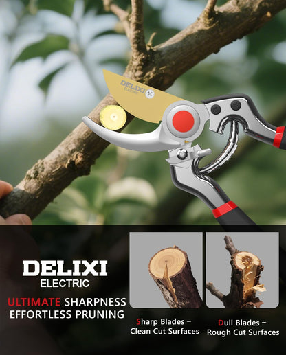 9.25" Heavy Duty Pruning Shears (Professional Bypass Garden Clippers with SK5 Steel Teflon Coated Blade)(1" Cutting Capacity, 2.17" Max Opening) Gardening Scissors for Plants, Flowers, Shrubs & Trees