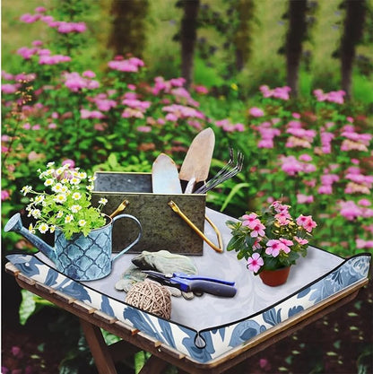 Flower Aztek Foldable Garden Hand Transplanting Succulent Tools,Waterproof Thickened Repotting Mat Plant Tag, Miniature Planting Indoor Fairy Care,Potting,Cactus,Houseplant Bonsai Tool Kit Gift