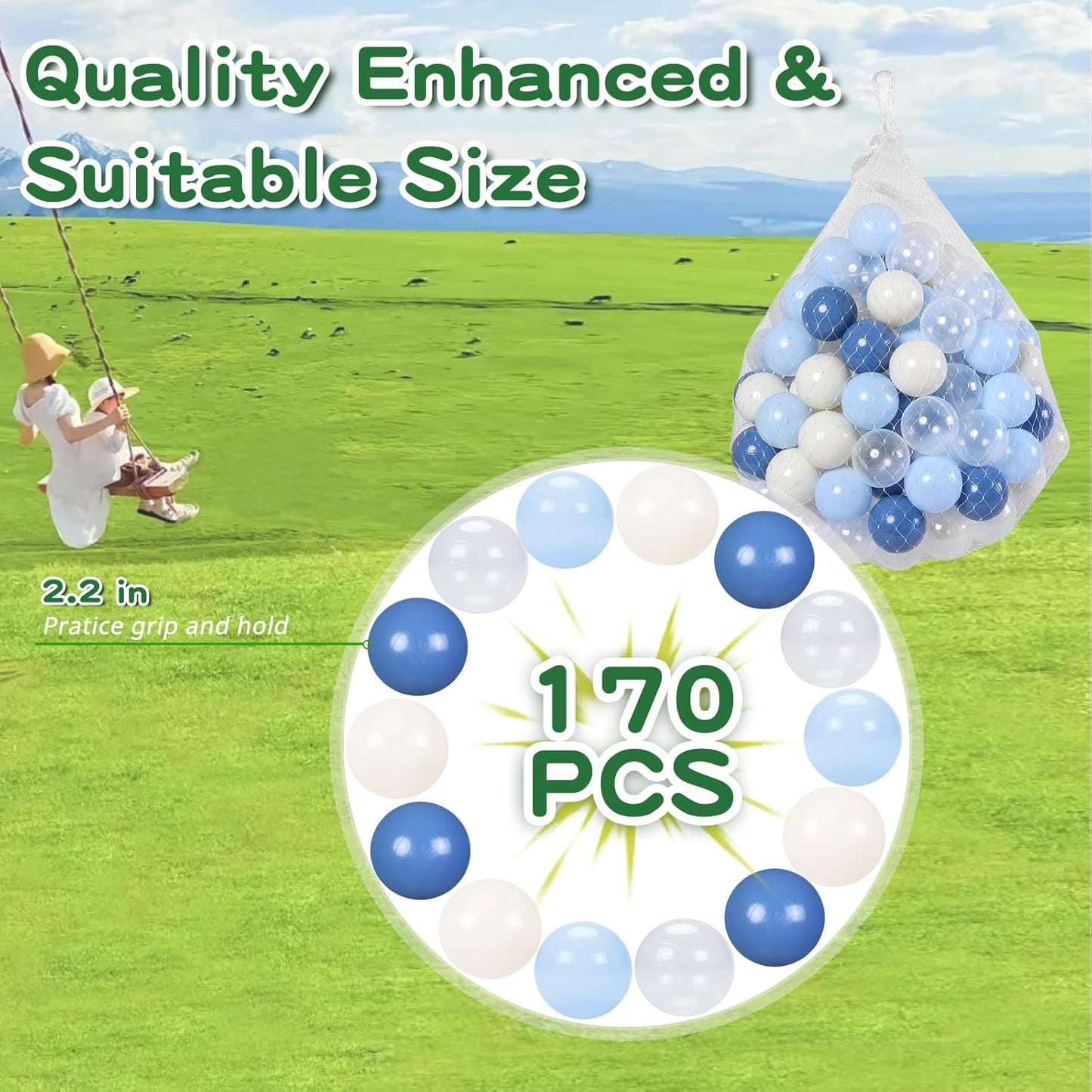 TRENDPLAY Plastic Balls for Ball Pits - Hollow Balls- Safe and Exciting Playtime - Perfect for Baby Pools, Birthday Party Decoration