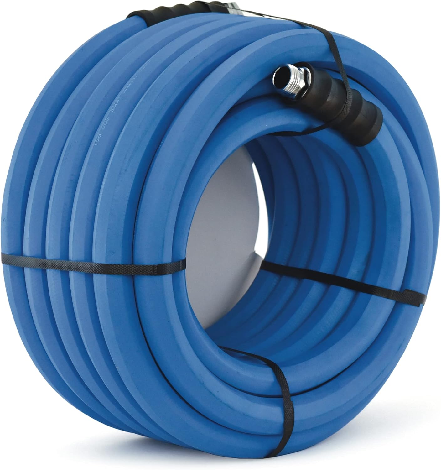 BluSeal Hot/Cold Water Rubber Garden Hose, 100% Rubber, Ultra-Light, Super Strong, 500 PSI, 50F to 190F Degrees, High Strength Polyester Braided (5/8" x 100')