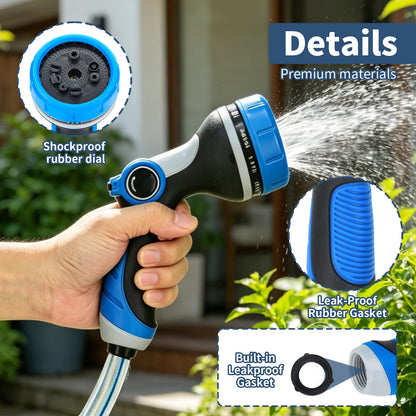 Garden Hose Nozzle with Adjustable 10 Spray Patterns, Thumb Control Ergonomic Hose Sprayer Nozzle