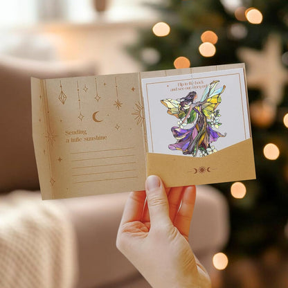 Floral Fairy Acrylic Suncatcher Stained Glass Effect Window Car Hanging Christmas Ornament Indoor Outdoor Decor Garden Sun Catcher Panel Gifts for Fairy Tale Lover for Women Mom Grandma