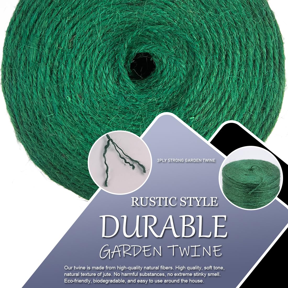 PerkHomy Garden Twine Strong Natural Jute 800 Feet Long Green Twine for Gardening Tomato Climbing
