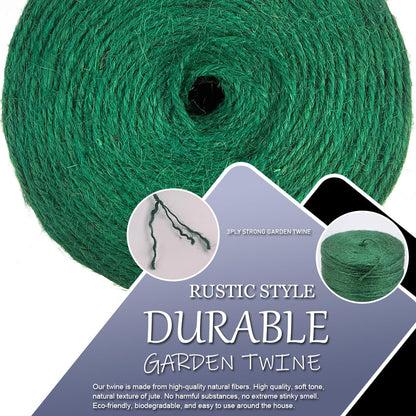 PerkHomy Garden Twine Strong Natural Jute 800 Feet Long Green Twine for Gardening Tomato Climbing