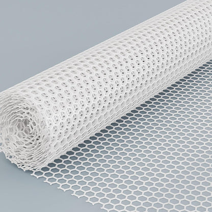 XIFENG Plastic Wire Mesh Fence Roll for Poultry Dogs Rabbit Snake Barrier, Plastic Chicken Fence Wire Fencing Mesh Poultry Netting for Garden Farm(Size:0.7in mesh-65ft L x 3.3ft W Roll,Color:White)