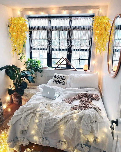 Hanging Plants Indoor Artificial Grass Fake Faux Hanging Plants Outdoor Artificial Plant Wall for Indoor Home Room Wall Outdoor Garden Party Proch Wedding Backyard Arch Decoration(Pure Yellow)