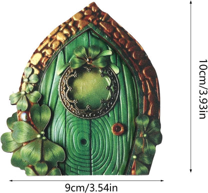 Miniature Fairy Door, Wooden Gnome Door for Trees Wall, Fairy Garden Outdoor Decor Accessories