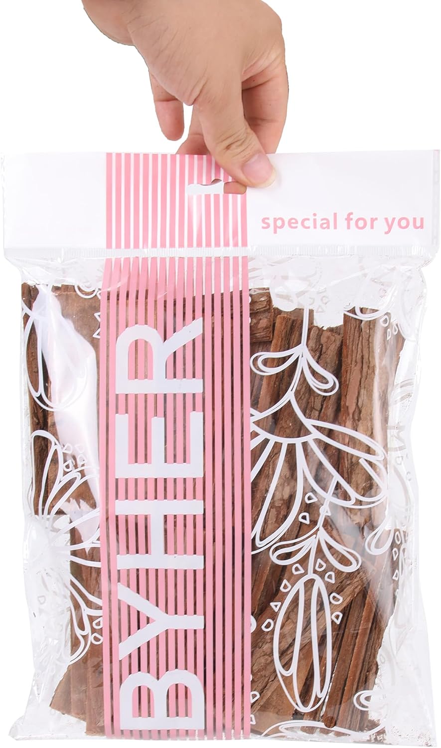 BYHER 4" Craft Sticks, 45Pcs Wooden Sticks for Crafts, Natural Wood Log Twigs for DIY Photo Props, School Projects, Card Making (Rustic)