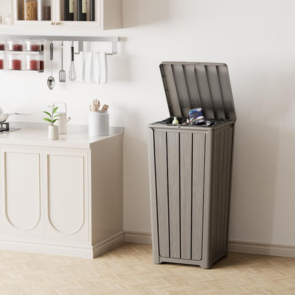 23 Gallon Outdoor Trash Can Waterproof Resin Garbage Can with Lid Outside Trash Bin for Porch Backyard, Deck, Patio, Kitchen Trash Can
