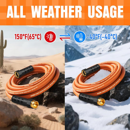 Garden Hose 15 ft x 5/8", NON-EXPANDING Flexible Water Hose, Kink Resistant Lightweight Hybrid Hose, Leakproof Yard Hose with Male to Female Fittings
