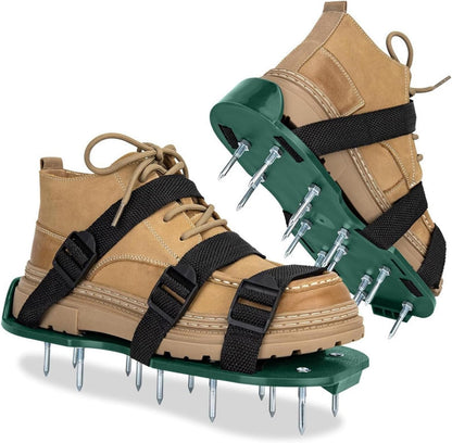 Aerator Shoes with Adjustable Strap,Heavy Duty Spikes for Grass Aerating Patio Garden,Fully Assembled Aerating Shoes for Yard Patio Lawn Garden