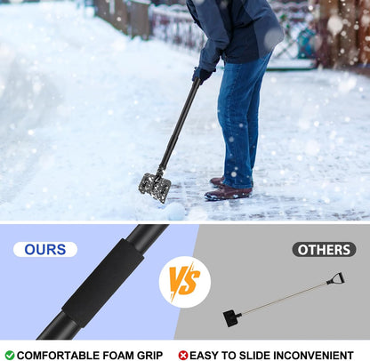 Ice Chopper, 67 Inch Stainless Steel Ice Scraper Heavy Duty Snow Shovel for Driveway Garages Yards Outdoor Stairs