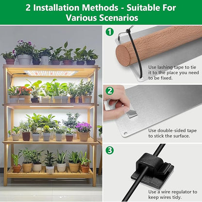 Grow Lights for Indoor Plants, 882 LED Full Spectrum Plant Light 6 Panel for Growing Seedling Starting, Slim Grow Lamp with UL Adapter, 6/12/16H Timer, 3 Light Modes, 5 Dimmable