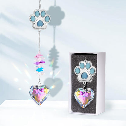 Dog Memorial Gifts for Loss of Dog - Loss of Dogs Sympathy Gift - Pet Memorial Crystal Decor Suncatcher - Thoughtful Dogs Remembrance Bereavement Gift (Blue Heart Crystal Suncatcher)