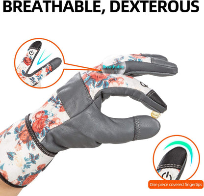 Vgo... Women Winter Garden Gloves,Goat Leather,Puncture Resistant Palm and Fingertips(GA3651F)