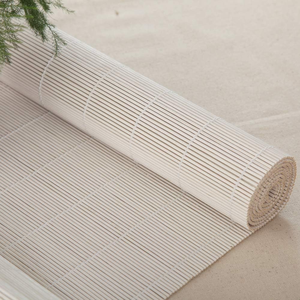 LETAU Cordless Wood Window Roller Shades, Bamboo Light Filtering Window Blinds for Indoor Home, Office, Kitchen, Pattern 11