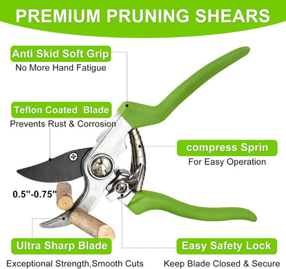 Loppers for Tree Trimmer 15" Branch Cutter Bypass Tree Clippers Rust-Resistant Blade,Tree Loppers Up to 1.5" Diameter Cut Capacity,Pruning Shears with Shock-Absorbing Handle,Gardening Pruners Tools