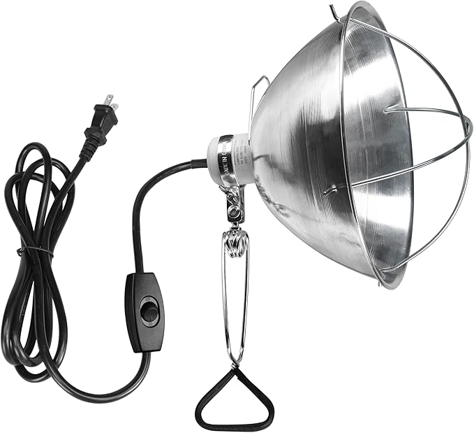 Simple Deluxe Adjustable Clamp Lamp Light Socket with 10.5 Inch Aluminum Reflector & Bulb Guard, Suit for Max 250 Watt Lamp with 18/2-Gauge 6 Feet Cord, 1-Pack