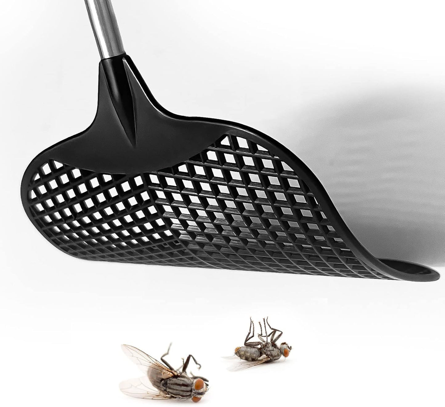 Fly Swatter, Flexible and Durable Telescopic Stainless Steel Retractable Handle ，Manual Fly swatters for Home,Garden,Classroom and Office (2Pcs Black& Blue)