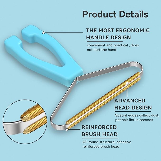 Pet Hair Remover, Dog and Cat Hair Remover, Wool Hair Remover, Carpet Rake for Pet Hair Removal