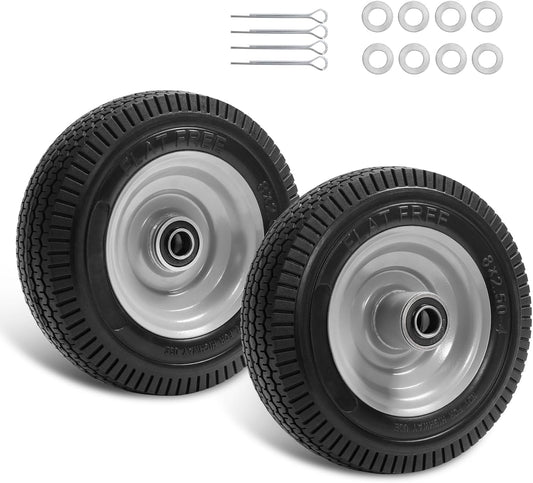 8-Inch Solid Tire Replacement - 2.50-4"Flat Free Tire and Wheel Heavy-Duty for Gorilla Carts, Yard