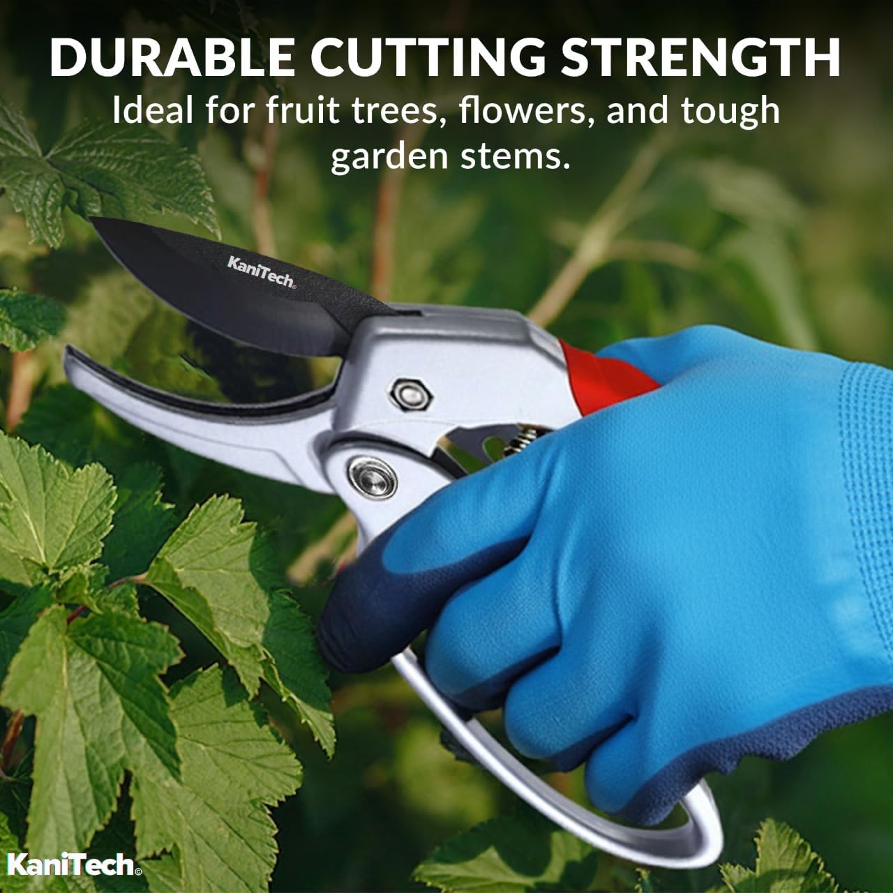 Pruning Shears for Gardening with Gloves - Heavy Duty Garden Shears, Aluminum Hand Pruners with TPR Grip Handle, 8 inch 3.55mm Thick Blade - for Branches, Flowers & Plants (Red)