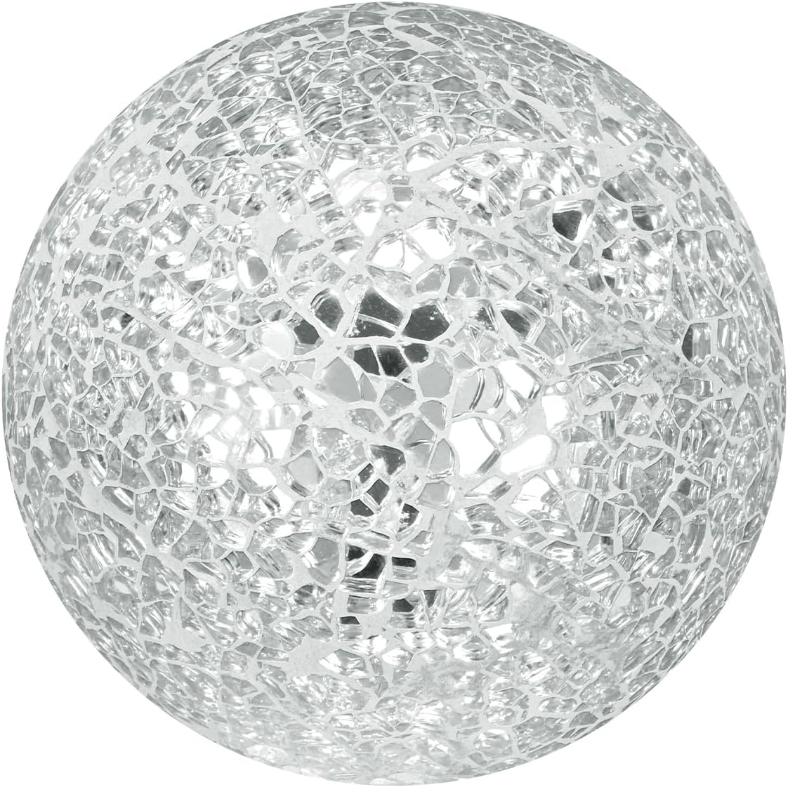 Decorative Ball for Bowls, 4 Inch Mosaic Glass Balls Decorative Glass Orbs for Home Decor/Dining Tables/Wedding Party/Coffee Table/Centerpiece Decor [Silver]