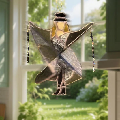 Dancing Lady Stained Glass Spinner, Stained Glass Suncatcher Decor, Decorative Wind Spinner for Window, Garden, Porch, Home Decoration (3PCS)