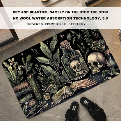 Bath Mat-Bathroom Rug，Books and Skulls-Absorbent Non Slip Quick Dry Stain Resistant Easy to Clean Care Shower Rug for Bathtub Shower Room 20×31Inch (50 * 80cm)