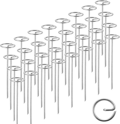 Landscape Staples,120 Pcs Garden Stakes, Circle Top 6-inch Galvanized Steel, Spikes Pins for Securing Weed Fabric Netting Ground Sheets and Fleece, Landscape Edging, G-Shaped