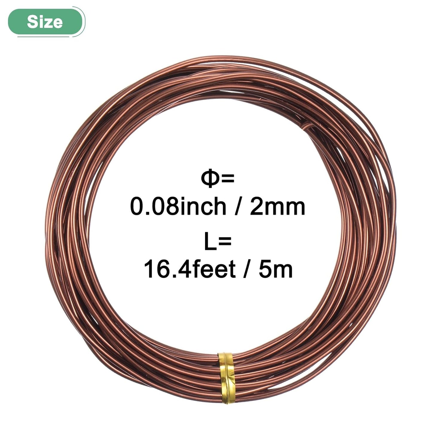2mm Bonsai Training Wire, 16.4 Feet Total Anodized Aluminum Bonsai Wires for Bonsai Tree Shaping/Branches Fixing/Trunk Holding/DIY Crafting [Bronze]