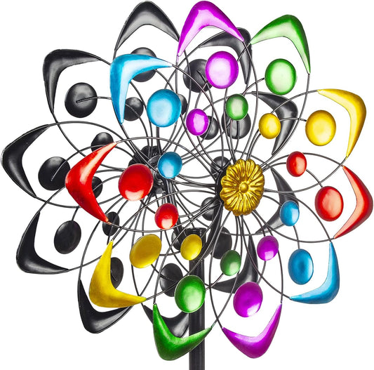Viveta Kinetic Wind Spinner, 59 inch Outdoor Metal Windmills for Yard Garden, Double Wind Sculpture