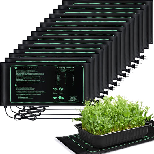 ROCEEI 16 Pack Durable Seedling Heat Mat 10 x 20.75 Waterproof Plant Heating Pad Warm Hydroponic Grow Mat for Greenhouse Grow Seed Starting Plant Germination