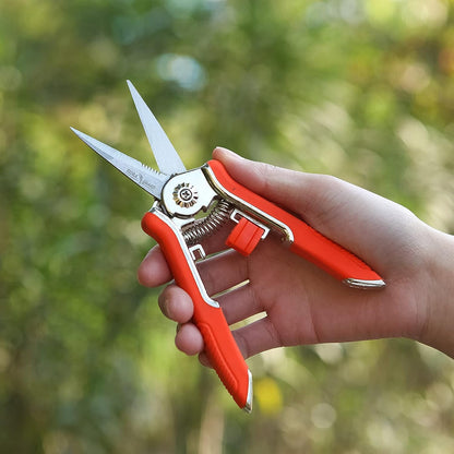 FLORA GUARD 6.5-Inch Floral Scissors, Zinc Alloy with Rubber Handle, Toothed Blade for Quick Cutting, Suitable for Flower Placement, Plant Pruning, Rose or Fruit Picking (6 PCS)