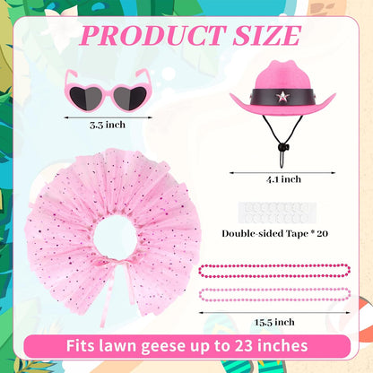 Princess Porch Goose Outfits Summer Goose Clothes, Cute Goose Outfit with Tutu Saree Goose Costume Fits 17-23 inches for Outdoor Garden Lawn Art Decor(Pink)