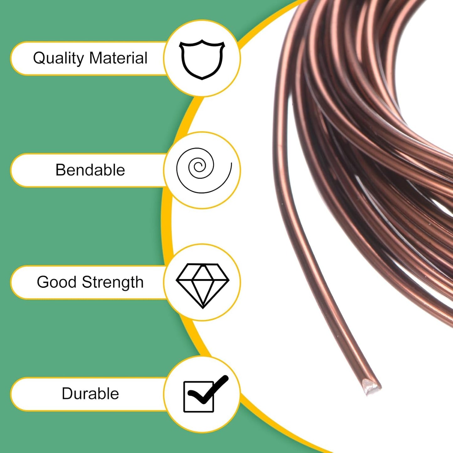 2mm Bonsai Training Wire, 16.4 Feet Total Anodized Aluminum Bonsai Wires for Bonsai Tree Shaping/Branches Fixing/Trunk Holding/DIY Crafting [Bronze]