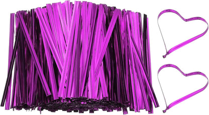 PATIKIL Bag Twist Ties 3 Inch, 800 Pcs Metallic Bread Ties for Treat Plastic Bags Gift Wrapping Candy Coffee Bag Plant Party Cake Favor, Purple
