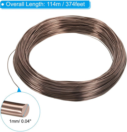 PATIKIL 1mm x 374ft Bonsai Training Wire,Floral Wire Stems Anodized Aluminum Tree Wire for Gardening Branch Fixing,Brown