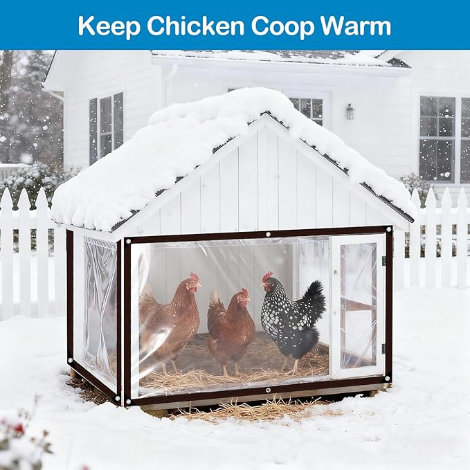 Clear Tarp Waterproof 7x10FT, Transparent Waterproof Tarp with 1 Rolls Ropes Anti Tear for Outdoors Clear Plant Covers for Covering Firewood Piles Patio Furniture Dog or Chicken Coops