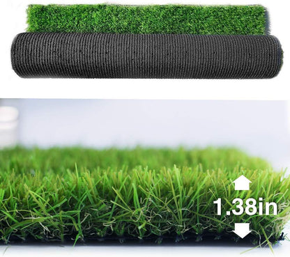 Petgrow Synthetic Artificial Grass Turf Lawn 9 x 37ft, 1.38" Outdoor/Indoor Fake Grass Rug Astroturf for Dogs,Faux Grass Rug with Drainage Holes/Custom Size Provided