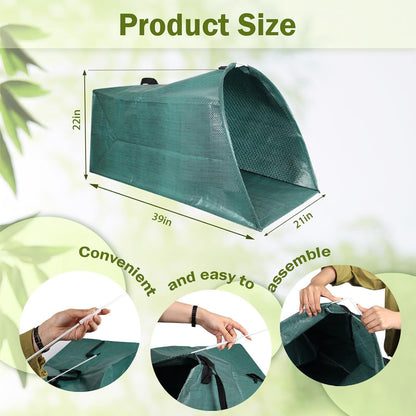 Leaf collector,Heavy leaf pick up tools,Foldable yard waste bag,Large Yard Dustpan-Type Leaf Bags,Reusable Lawn and Leaf Garden Bag with Reinforced Carry Handles (200L)