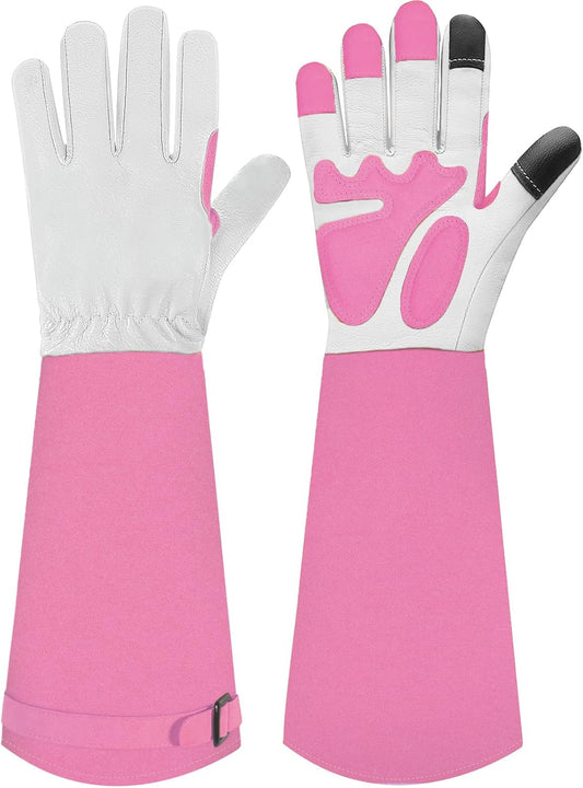 Long-Gardening-Gloves for Women/Men - Thorn Proof Rose Pruning Gloves Heavy Duty Gauntlet-S