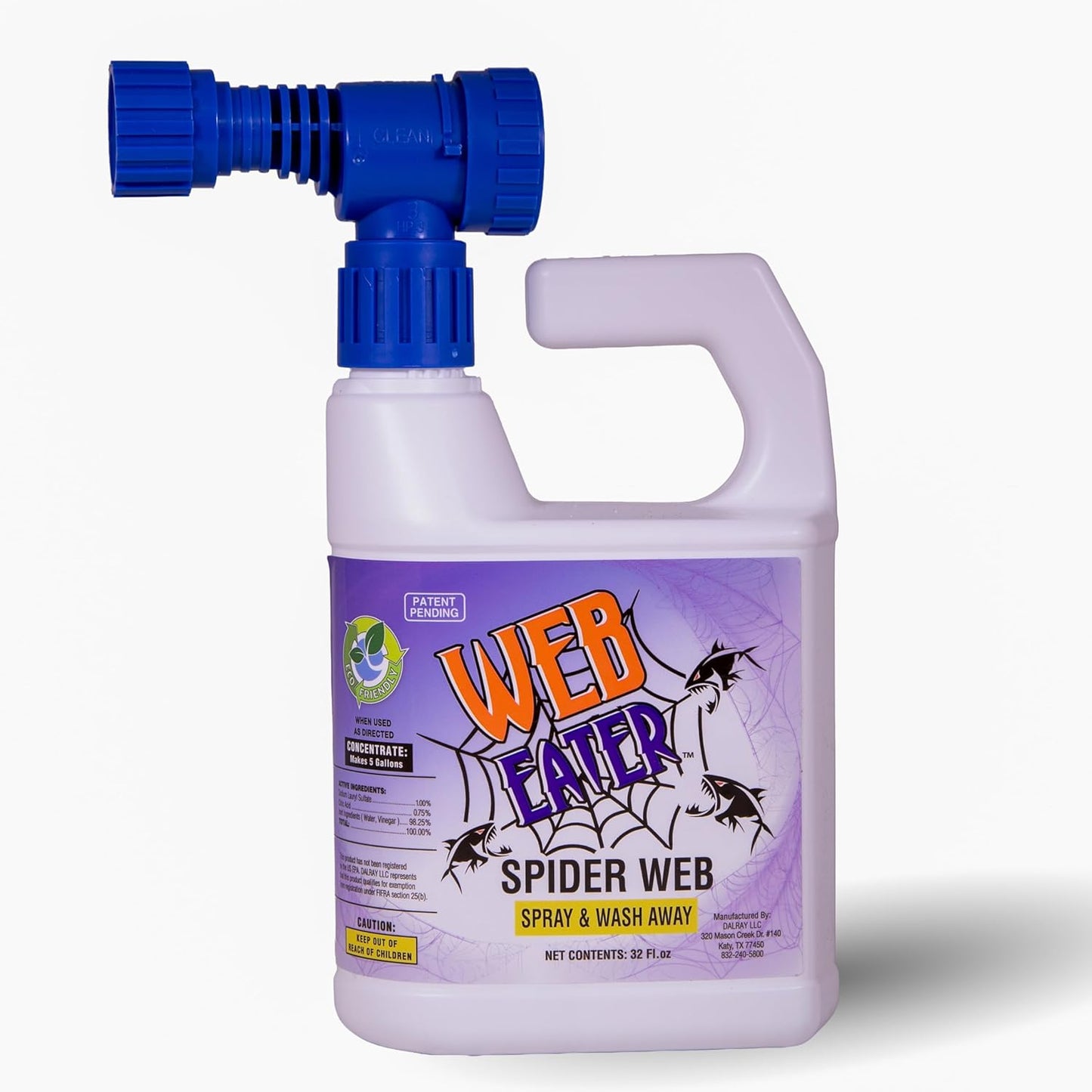 32 Oz Concentrated Spider Web Washaway Spray with Nozzle- Natural & Long Lasting up to 6 Months